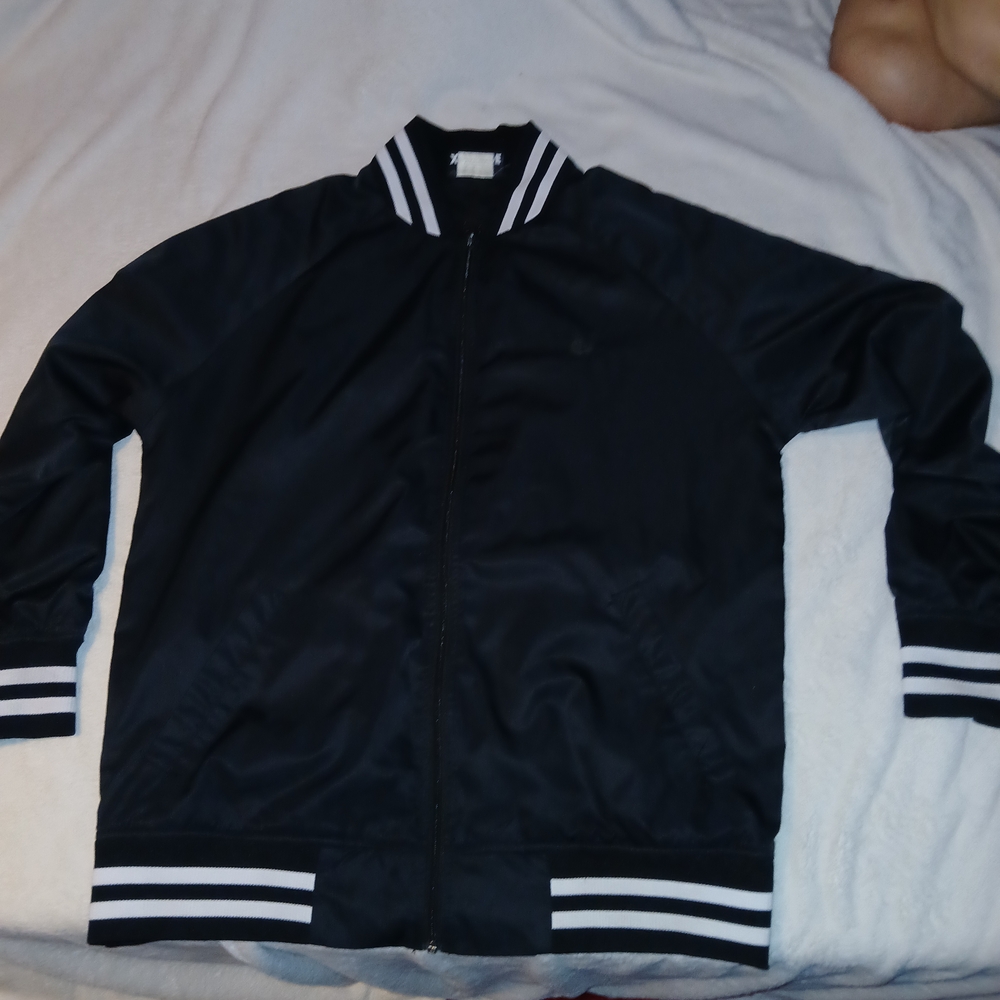 The Hundreds Black Bomber Jacket with White Accents